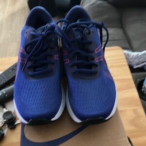Assics blue athletic shoes